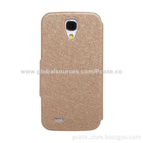 Kickstand Leather Case for Samsung Galaxy S4, Perfectly Cutout for the Phone Function Buttons